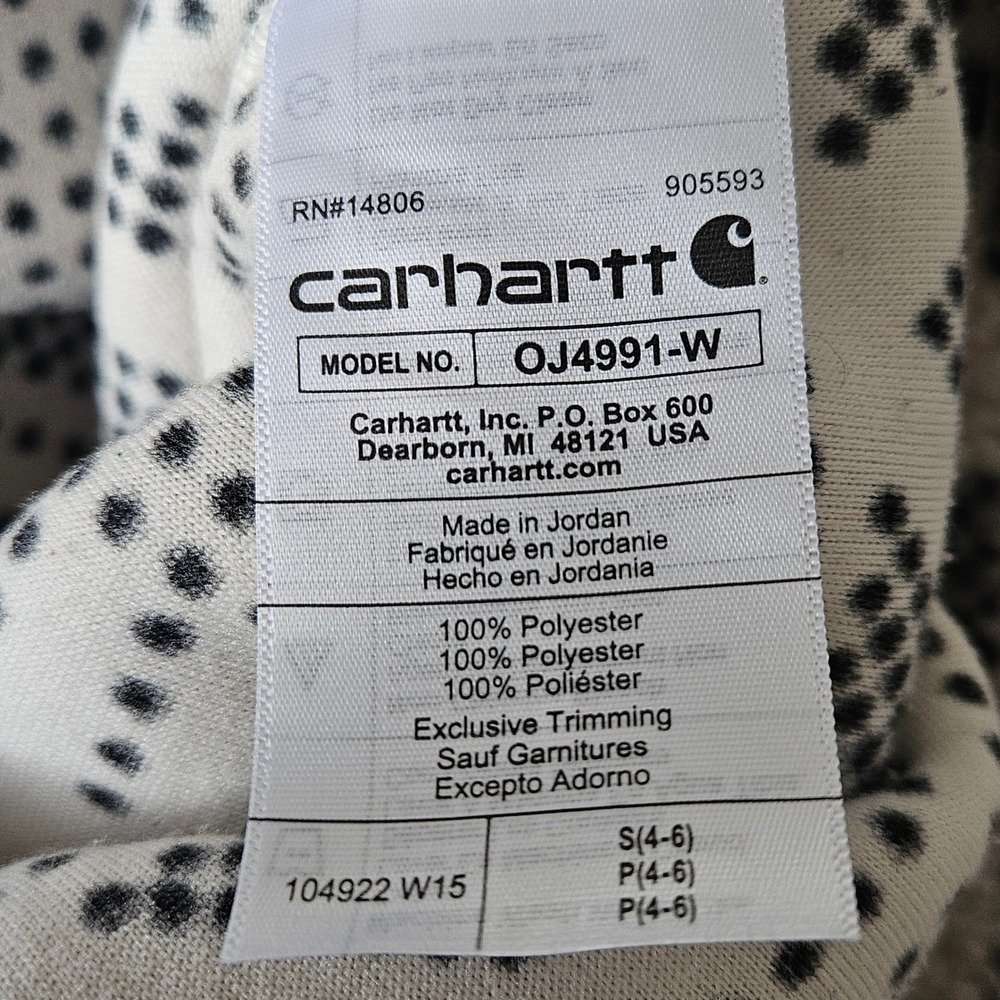 Carhartt Womens Relaxed Fit Fleece Pullover Geometric Tribal Print Sherpa  Small - Picture 8 of 9